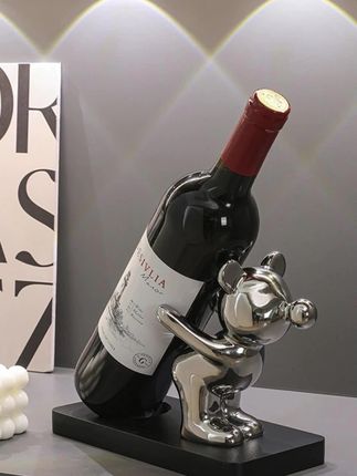 暴力熊红酒架摆件轻奢高档客厅家居酒柜装饰品餐边柜摆设乔迁礼物
